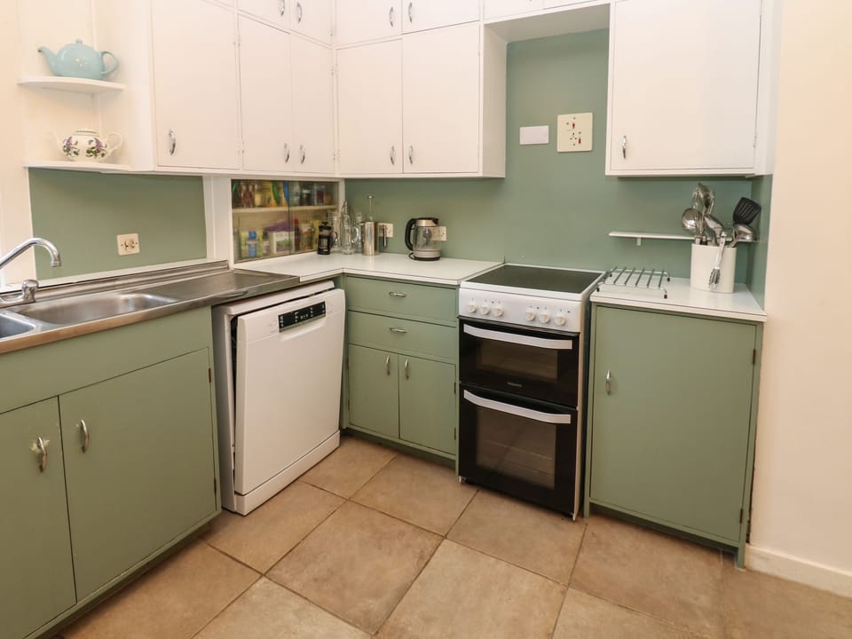 Fridge, dishwasher, electric kettle, toaster
