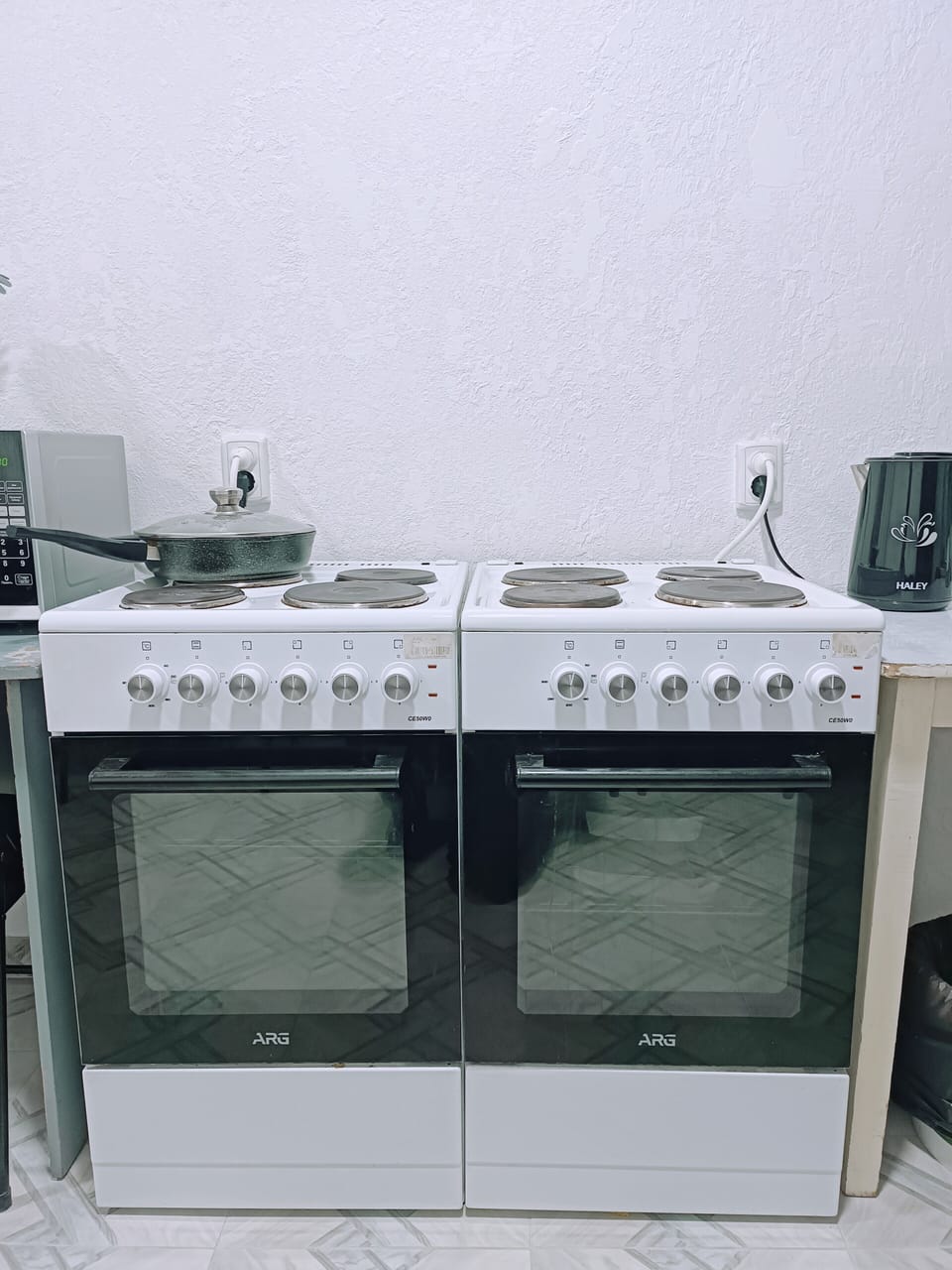 Shared fridge, microwave, electric kettle