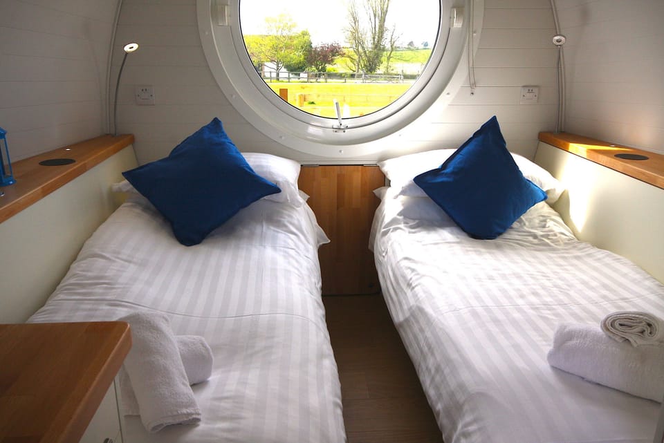 Armadilla with single beds made up (bedding optional to book)