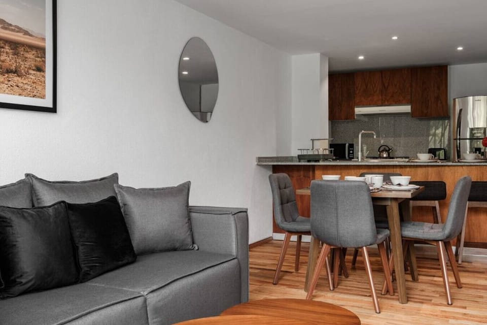 Dining area with a dining arrangement.