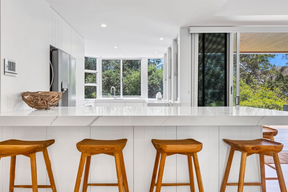 Exclusive Apartment | Private kitchen | Full-size fridge, microwave, oven, stovetop
