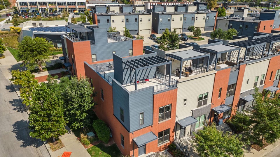 one of two rooftop patios