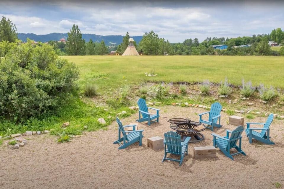 Chat by the shared wood fire pit