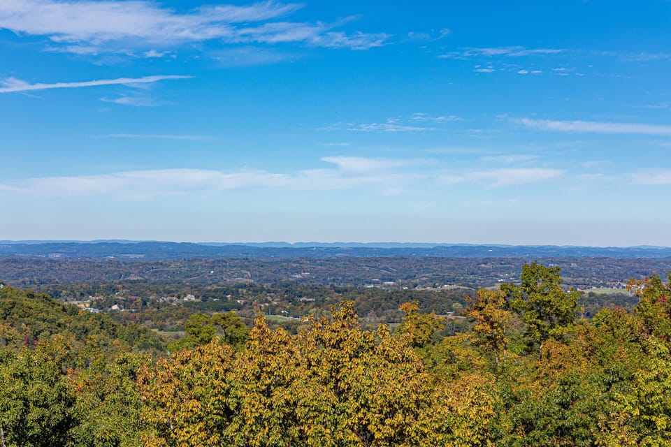 Deck view at Eagle's Sunrise, a 2 bedroom cabin rental located in Pigeon Forge