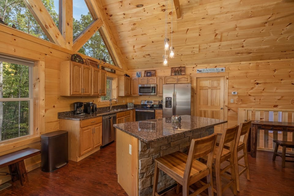 Full kitchen with island