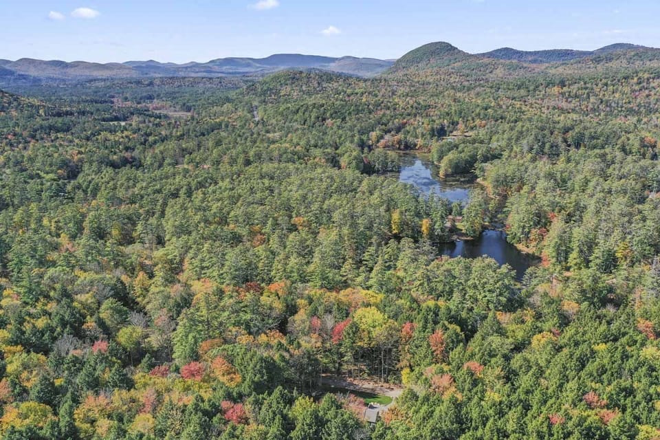 View from the front of the house showing the two private Lakes - Lake Access comes with the house!