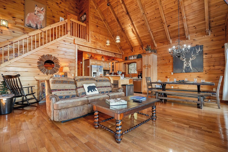 Living room couch with coffee table