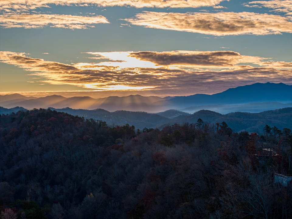Sunset view from the Deck