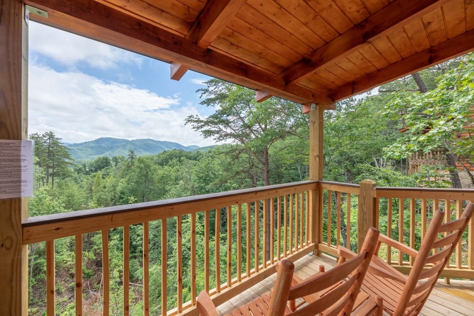 Deck rocking chairs with view