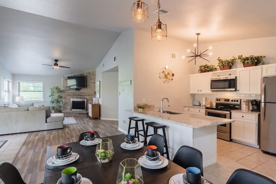 Main dining area open to kitchen & living room