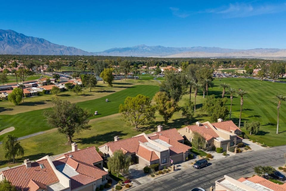 Aerial views of the house