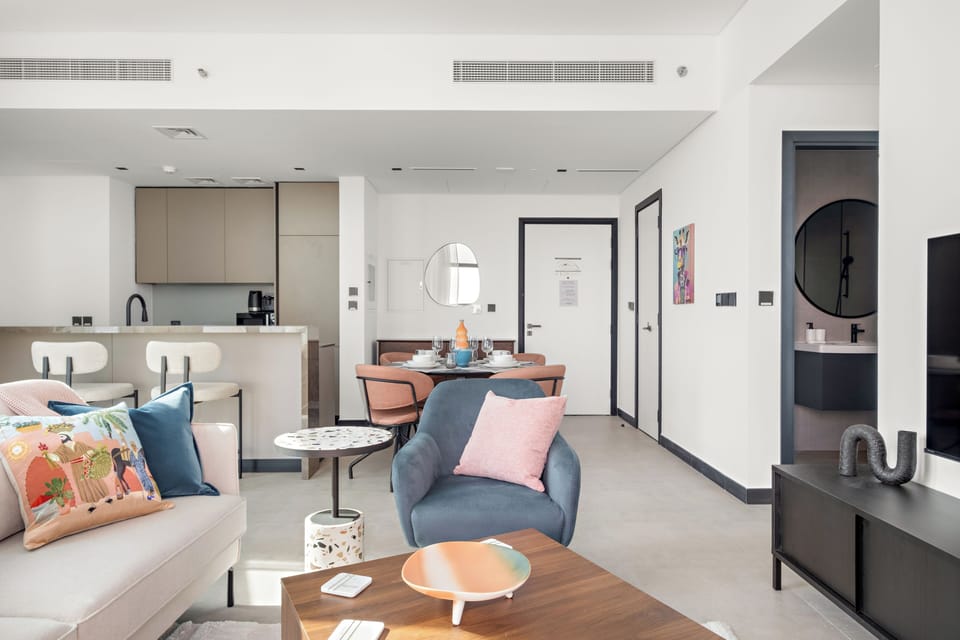 Premier Apartment | Living area | 43-inch Smart TV with digital channels