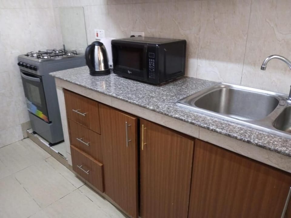 Deluxe Apartment | Private kitchen | Fridge, microwave, cookware/dishes/utensils