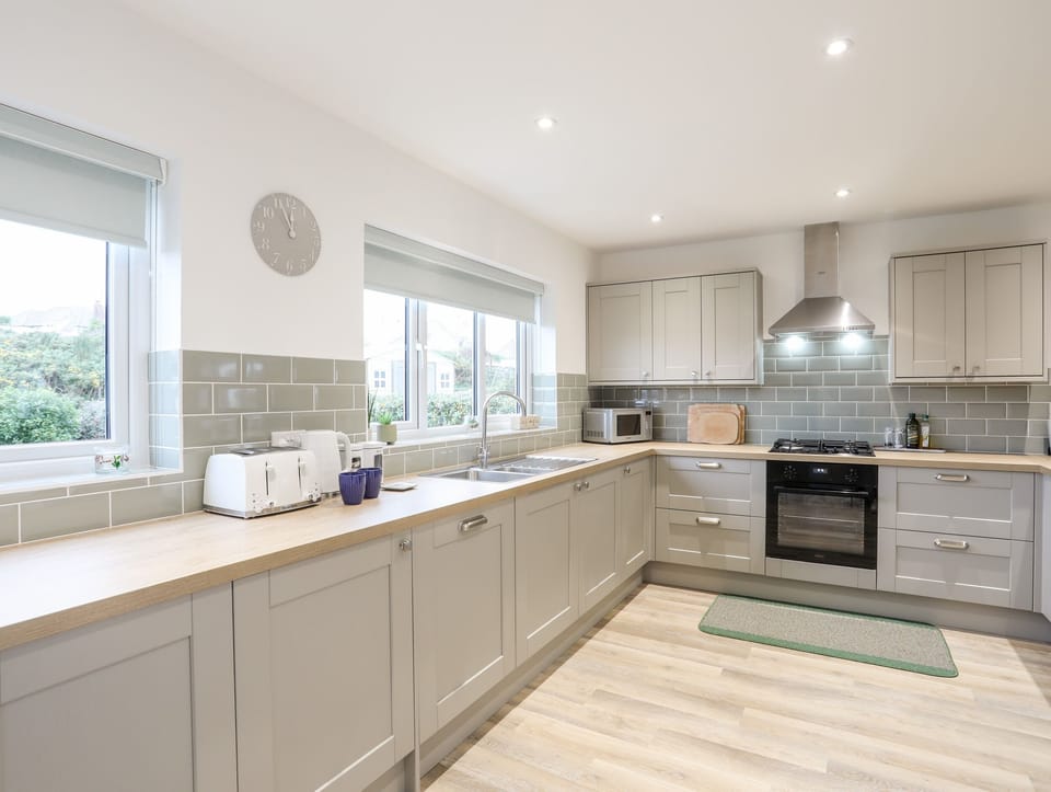 Fridge, dishwasher, electric kettle, toaster