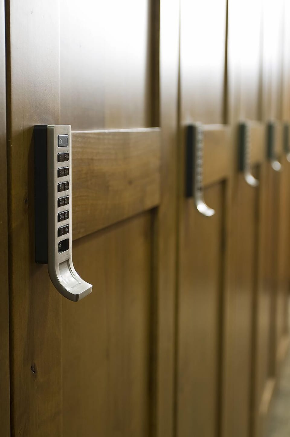 Step inside your secure elevator with modern keypad entry for seamless access to your floor.