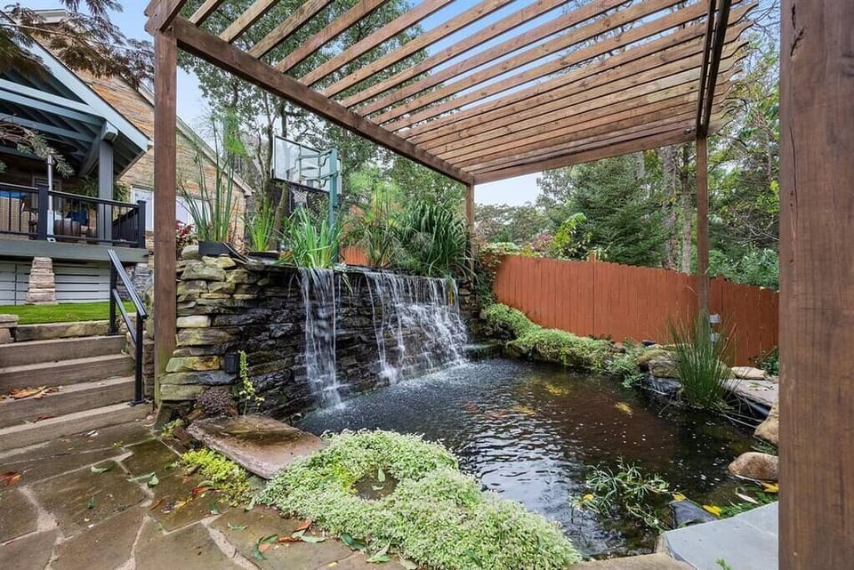 Pond and waterfall