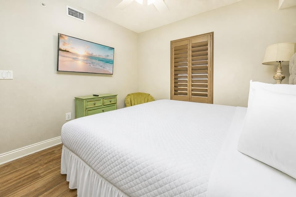 Settle into the guest suite with a king bed while streaming your favorite show on the TV