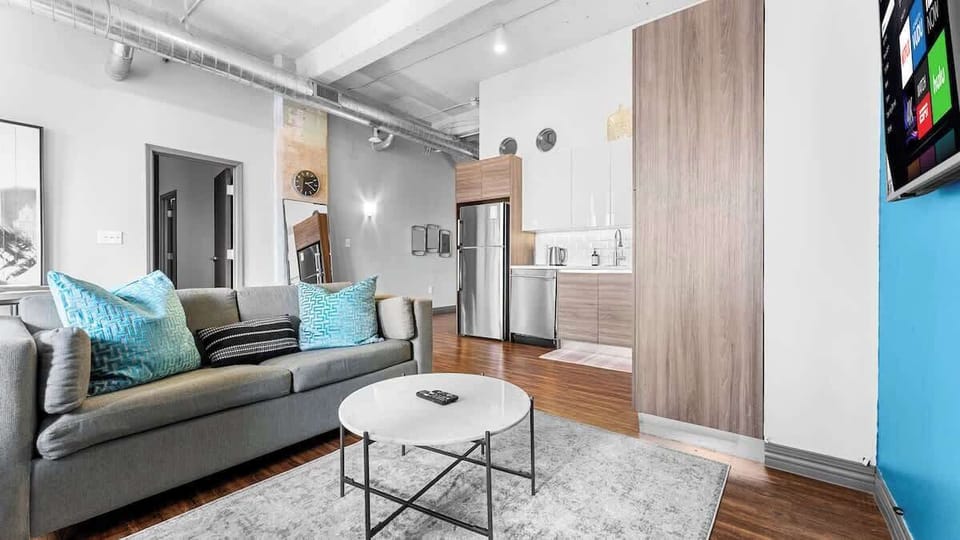 Bright and modern space with vibrant accents - perfect for relaxation and fun!