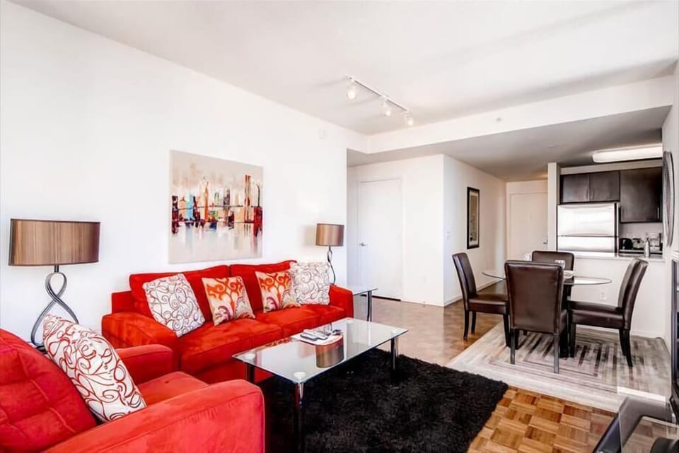 Jersey City 2 Bedroom River View Living Room