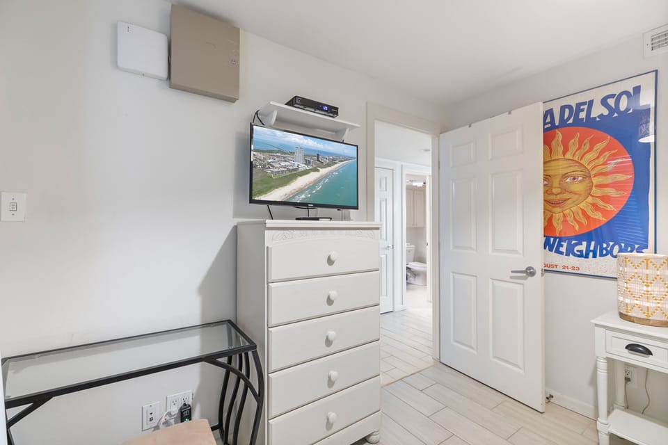 Cozy up and watch your favorite shows or movies after a long day on the beach.