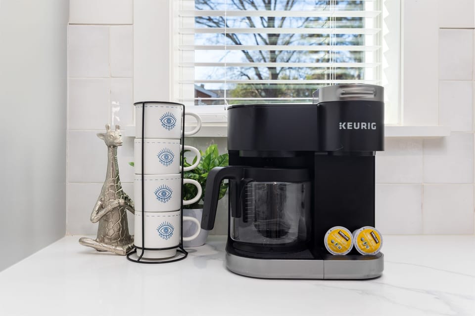Choose between drip coffee or K-cups for a cup of joe of your preference!