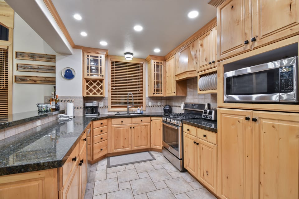Stainless steel appliances filled kitchen