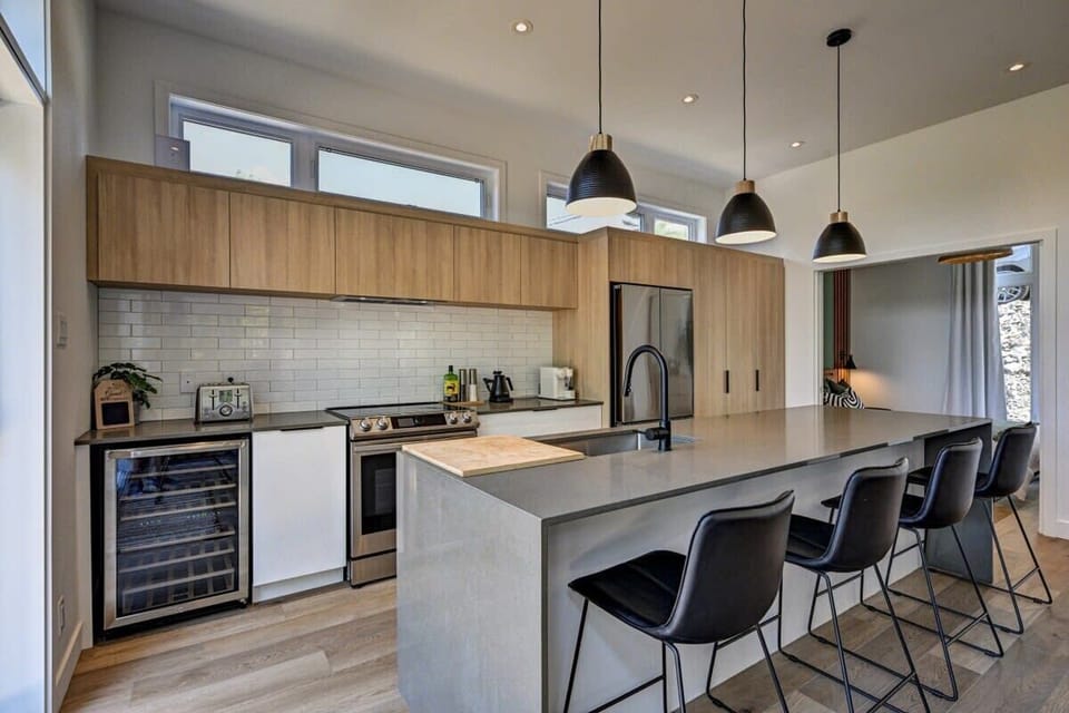 Modern kitchen designed for easy cooking and gathering