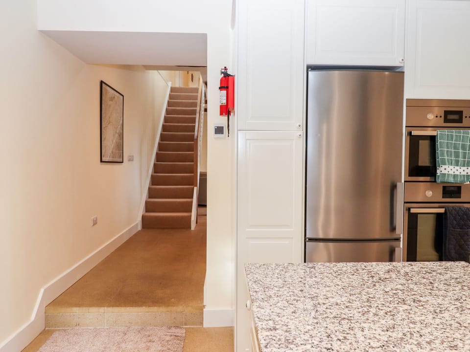 Fridge, dishwasher, electric kettle, toaster