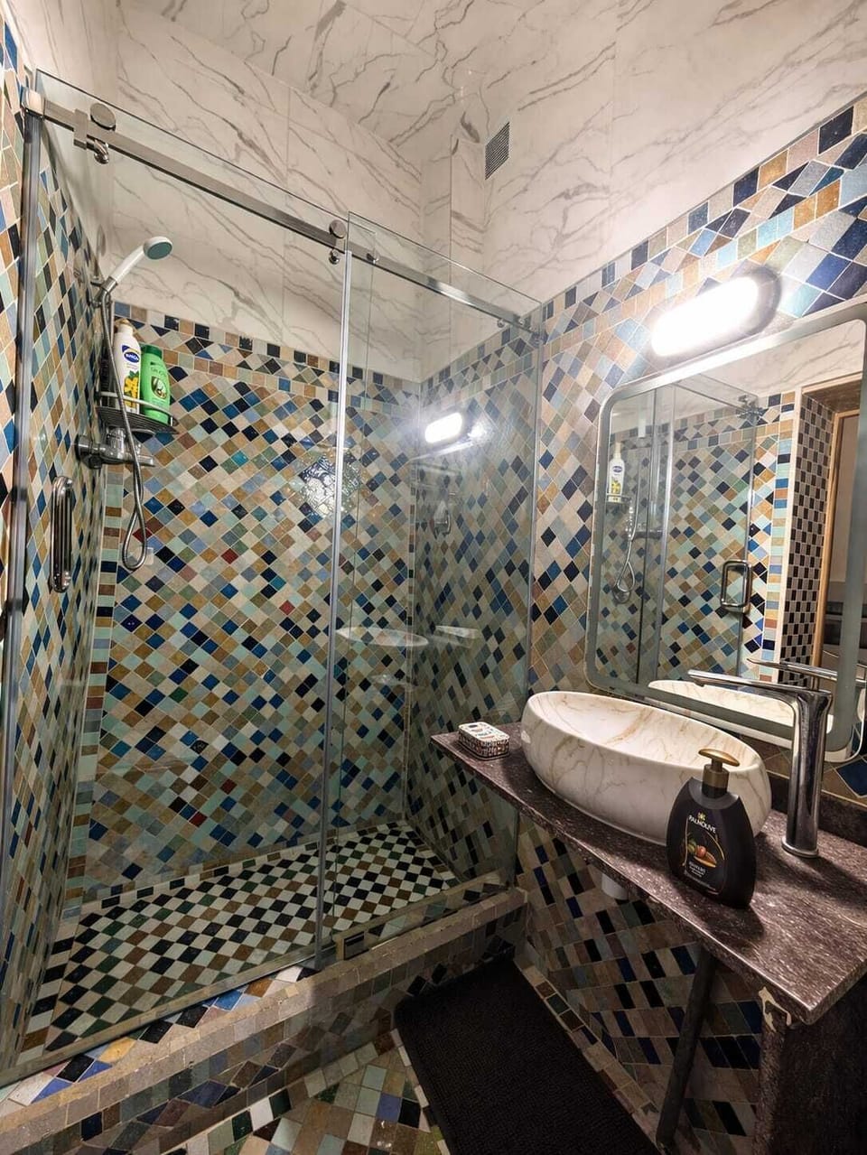 Touria Room 1 | Bathroom | Shower, rainfall showerhead, free toiletries, hair dryer