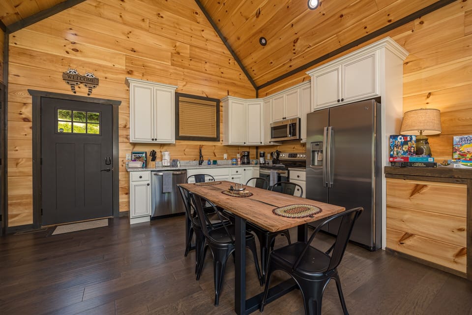 Your family can enjoy meals at the kitchen table.