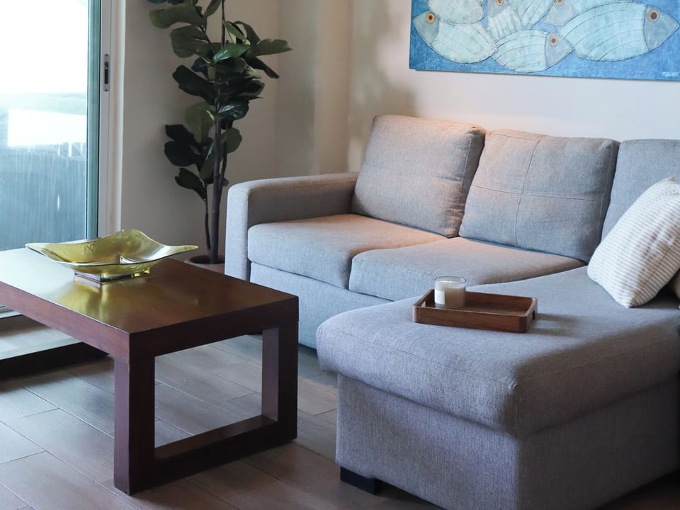 Deluxe Double Room, Sea View | Living area | 32-inch TV with digital channels