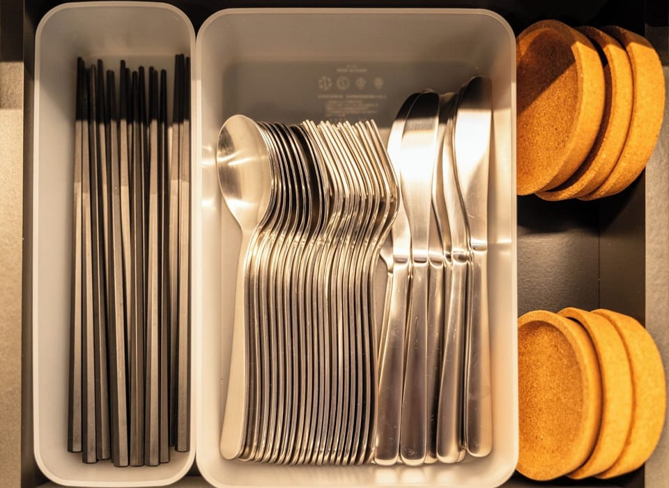Chopsticks, spoon, fork, knife