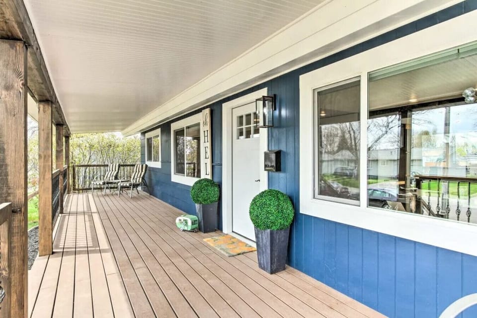 Long Porch for Relaxation | Modern Ranch-Style Vacation Rental by Wrecked & Refined, Great Falls