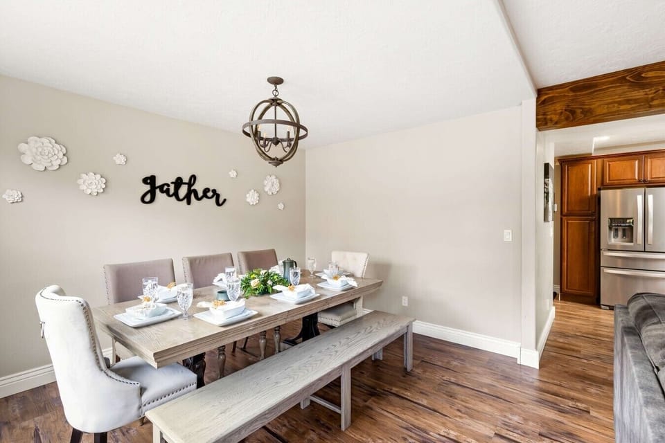 Warm Open Concept Dining Area with Luxury Montana Charm