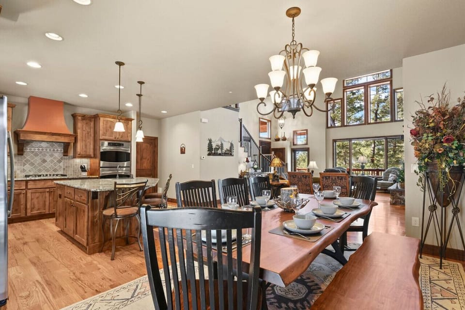 Large, Custom, Dining Room Table and Bench