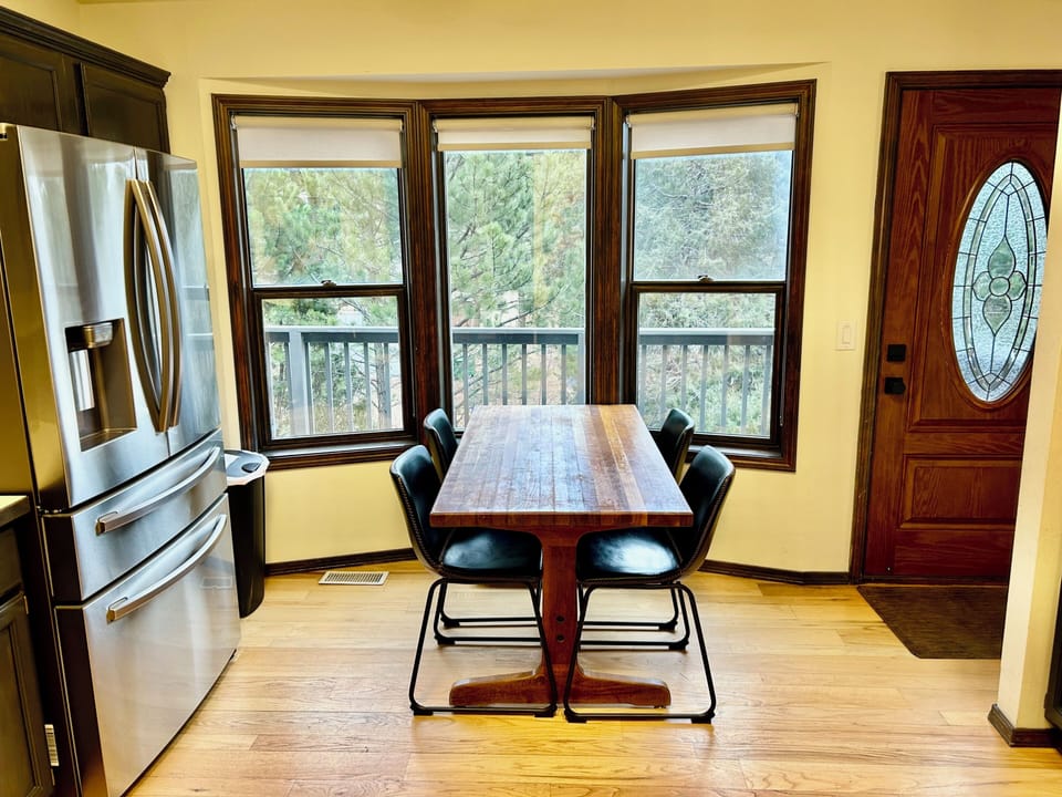 Kitchen provides back deck balcony access