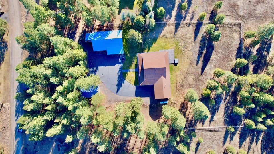Aerial of Renovare main and barn house