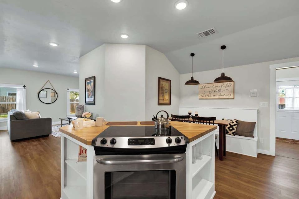 Stainless steel appliances.