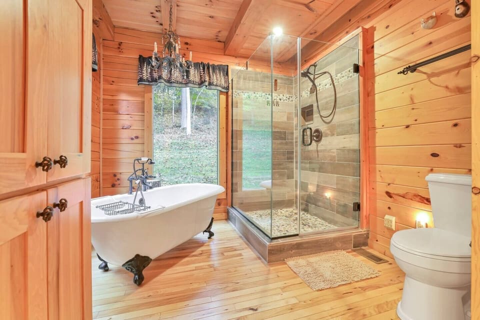 Master Bathroom (attached to Master Bedroom) with Jack and Jill sinks, clawfoot tub, and walk-in shower. Pure luxury! 