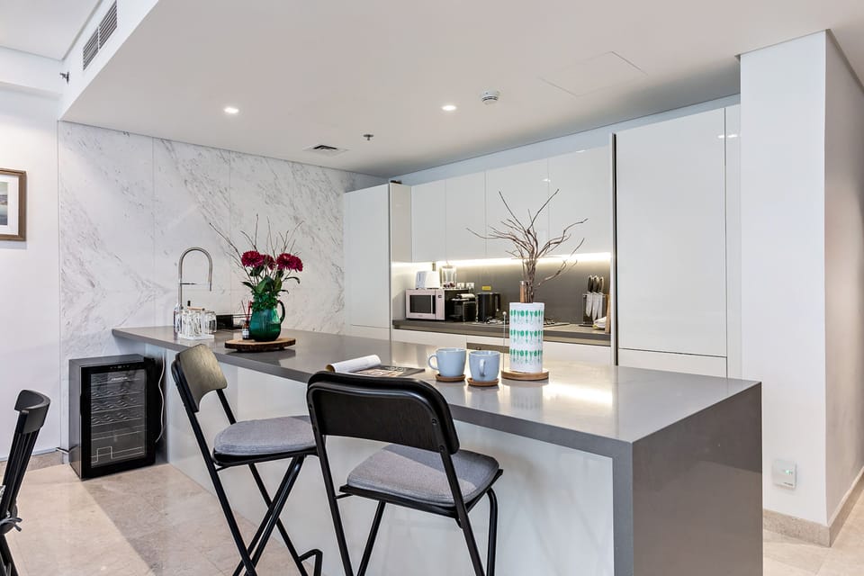 Premium Apartment, 1 Bedroom, Balcony, City View | Private kitchen | Full-size fridge, microwave, oven, stovetop
