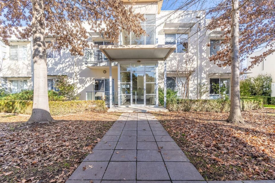 Main entrance of the apartment building.