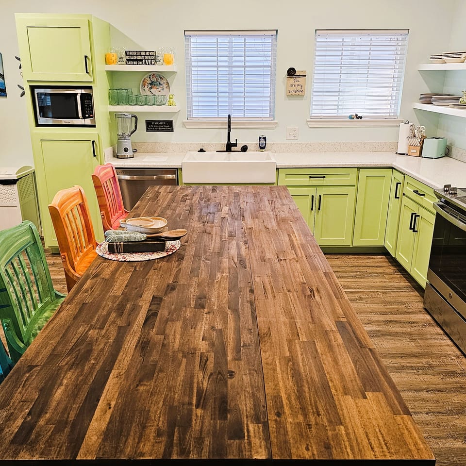 Butcher Block Island Seats 4