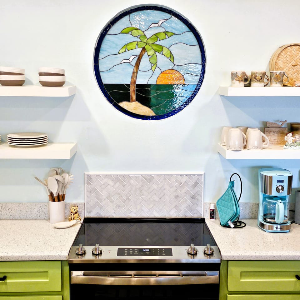 Stovetop and Oven under Stained Glass!