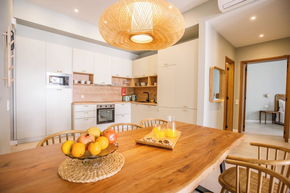 Family Apartment | Private kitchen | Fridge, microwave, oven, stovetop