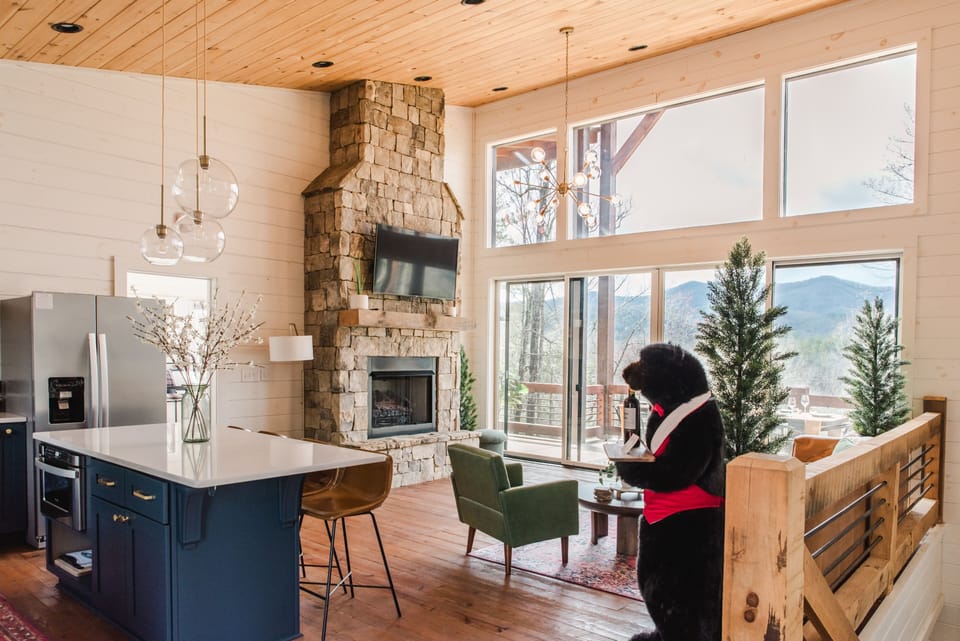 Indoor fireplace and a Roku flatscreen TV in every room of the cabin so you never miss any of the game.