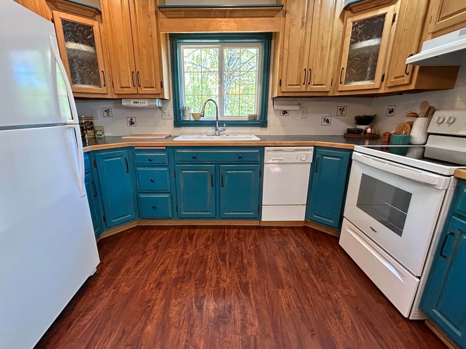 Full kitchen allows you to cook your own meals.