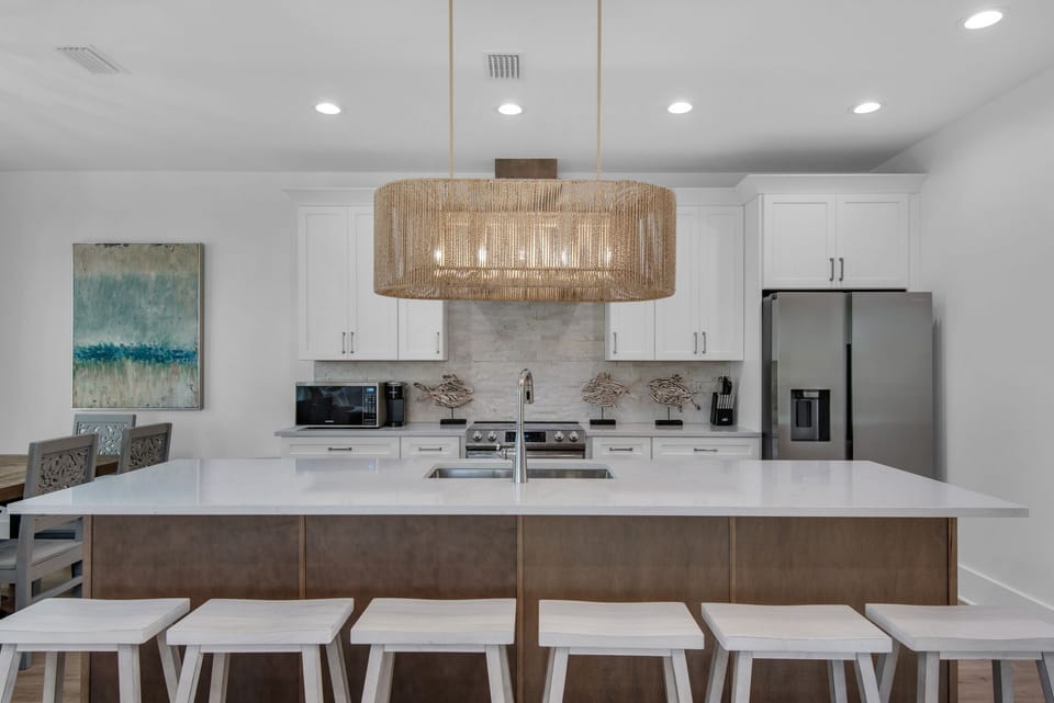 Driftwood features a beautiful quartz island for grab-and-go meals!