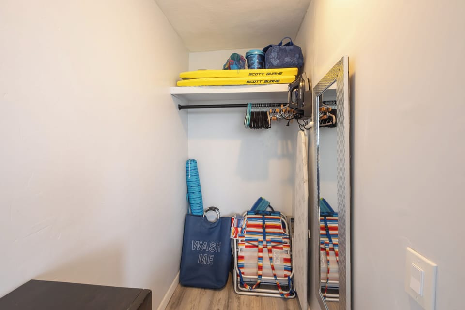 I provide 2 boogie boards, 2 chairs, umbrella, travel cooler and toys for kiddos