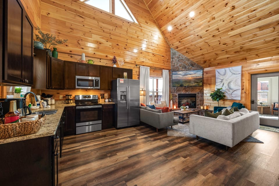 Open kitchen with living space