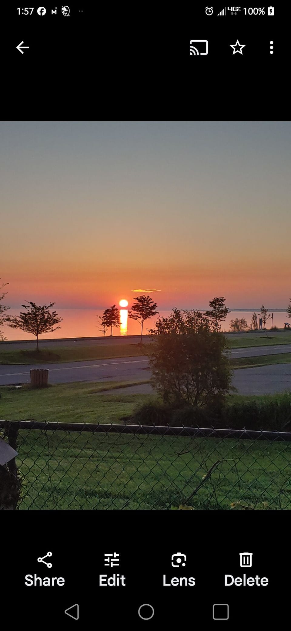 morning sunrise off 10 x 20 deck with gas grill and seating. 